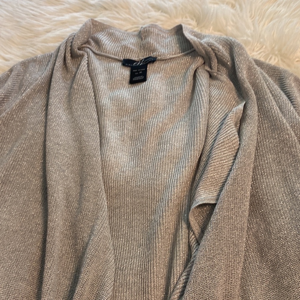 Midnight Velvet Cardigan size XL excellent condition length 37” color silver - Picture 11 of 12